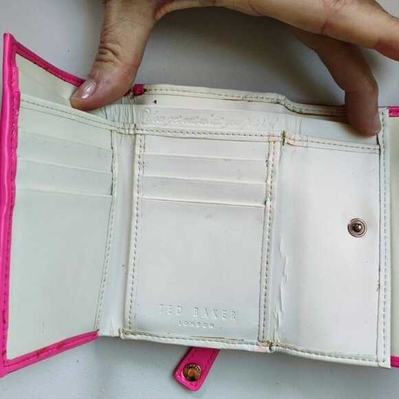 TED BAKER Pink Bow Small Tri Fold Wallet - Picture 8 of 11